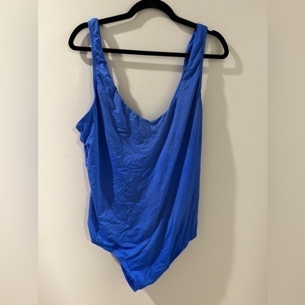 Andie Womens XXL Scoop Neck Scoop Back One Piece Swimsuit Royal Blue